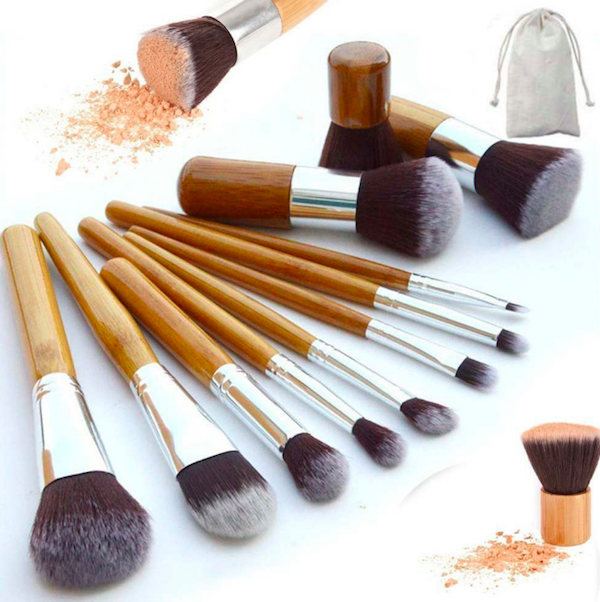 BL5016 2 in 1 Bamboo Makeup Brush Set As Picture