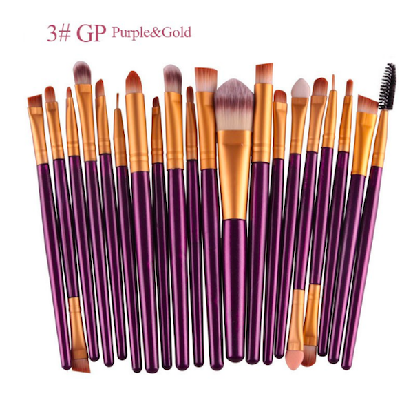 BL5018 Colourful Make Up Brush Purple Gold