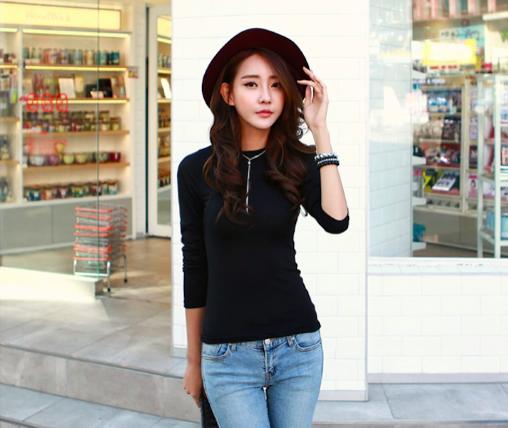 BM71071 High Neck Stylish Top Black