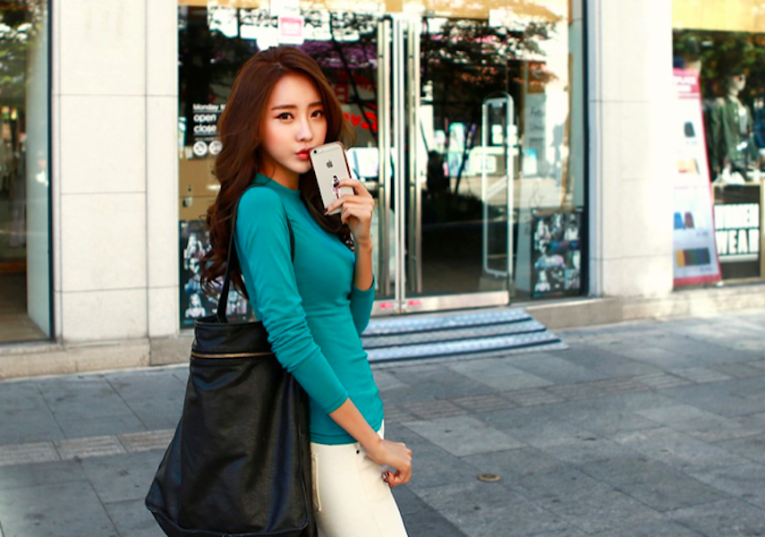 BM71071 High Neck Stylish Top Turquoise