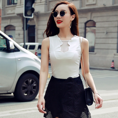 BM71078 Fashion Sleeveless Top White