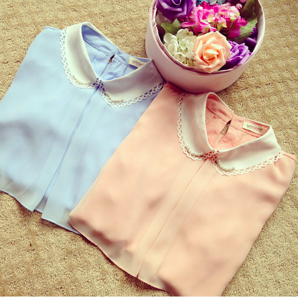 BM71081 Sweet Round Collar Neck Pink