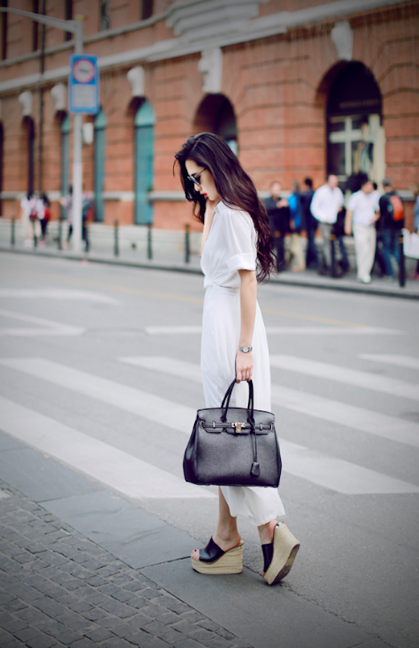 BM71100 Collar Slit Dress White