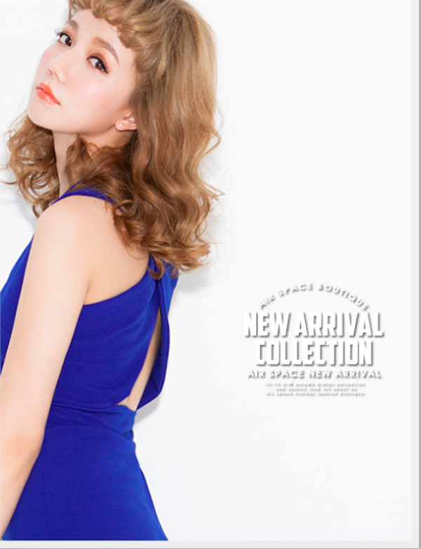 BM71101 Front Slit Cross Back Dress Blue