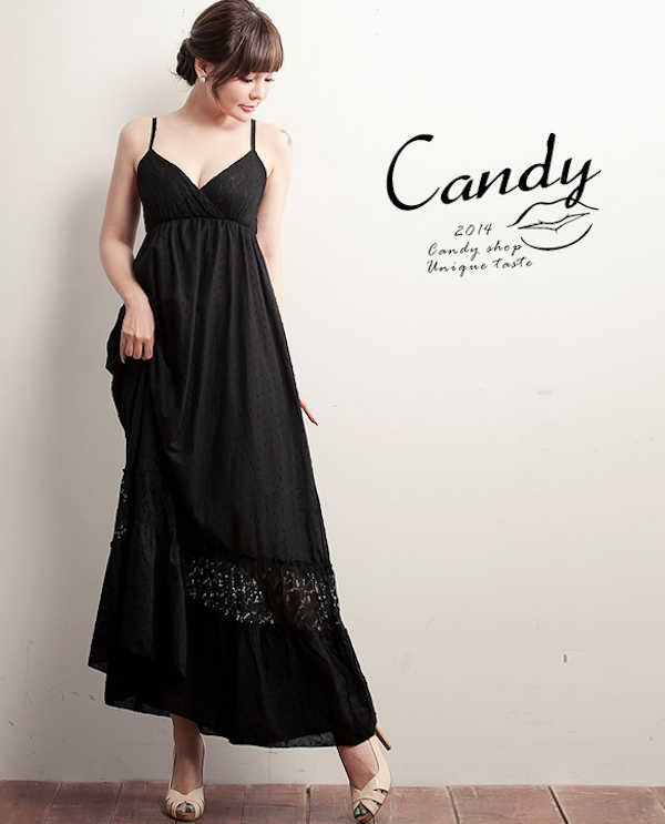 BM71103 Plunge Strap Dress Black
