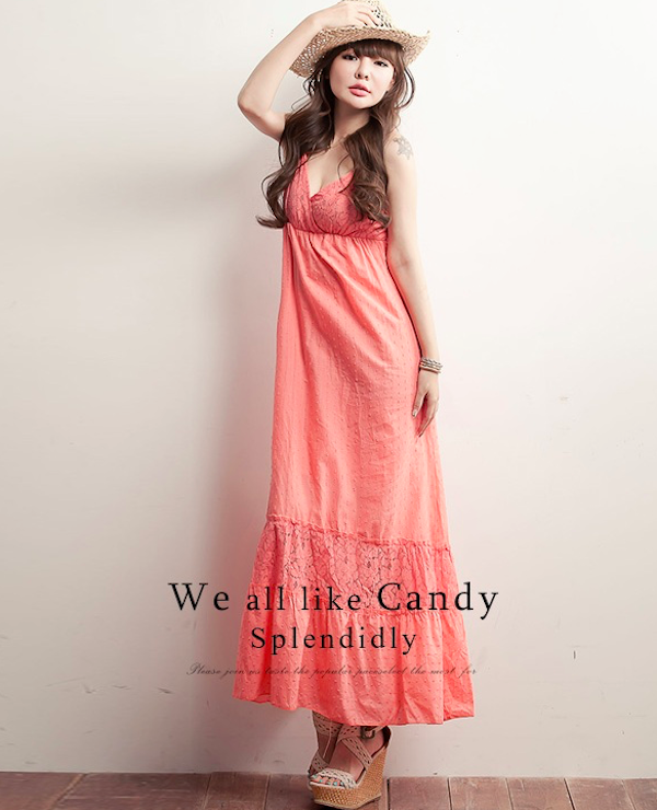 BM71103 Plunge Strap Dress Orange