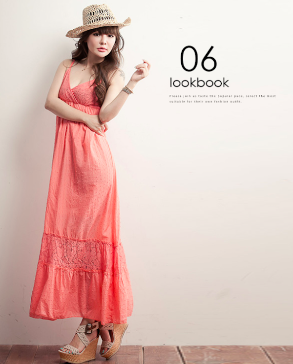 BM71103 Plunge Strap Dress Orange