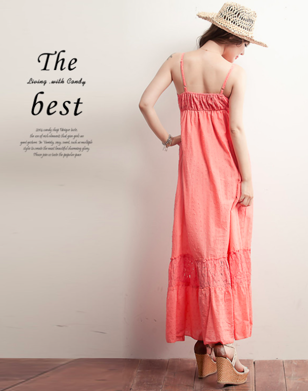 BM71103 Plunge Strap Dress Orange