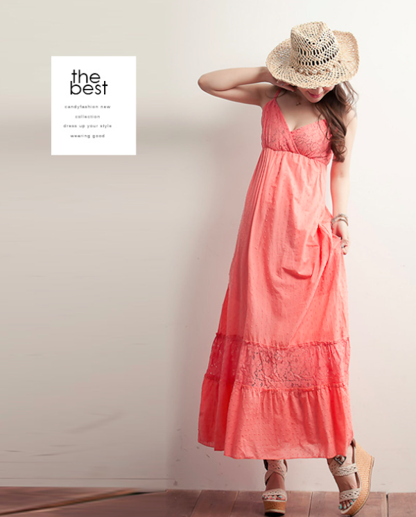 BM71103 Plunge Strap Dress Orange