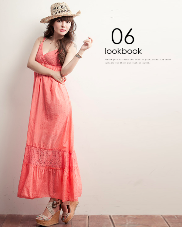 BM71103 Plunge Strap Dress Orange