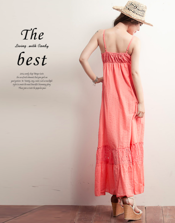 BM71103 Plunge Strap Dress Orange