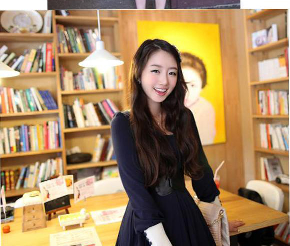 WD7621 Women Casual Dress Dark Blue