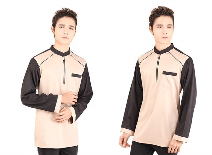 QA-422 Men Zipper Kurta Collection Cream