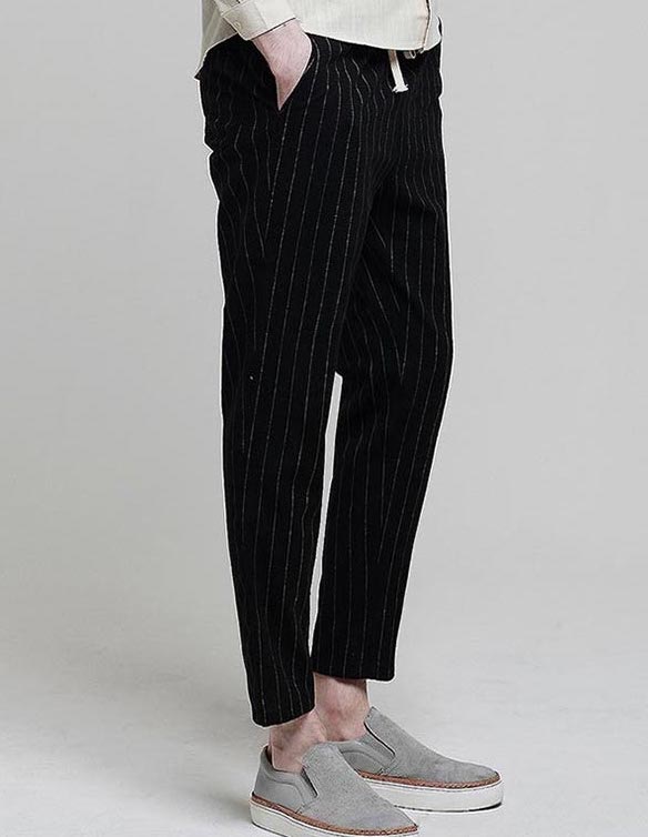 KB10187 Stylish Stripe Pant Black