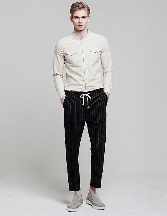 KB10187 Stylish Stripe Pant Black