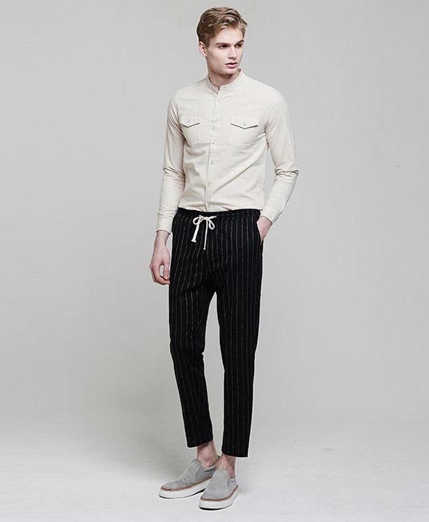 KB10187 Stylish Stripe Pant Black