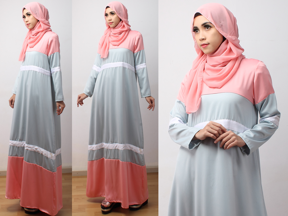 ND0002 Fashion TrioTones Dress Light Blue
