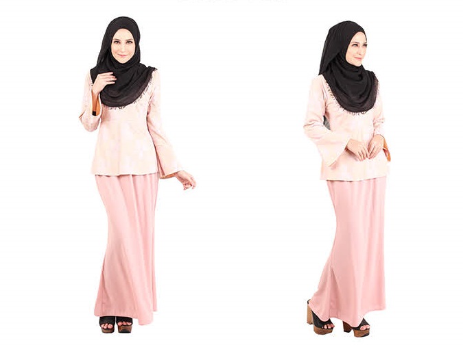 QA-420 Modern Lace Baju Kurung Pink