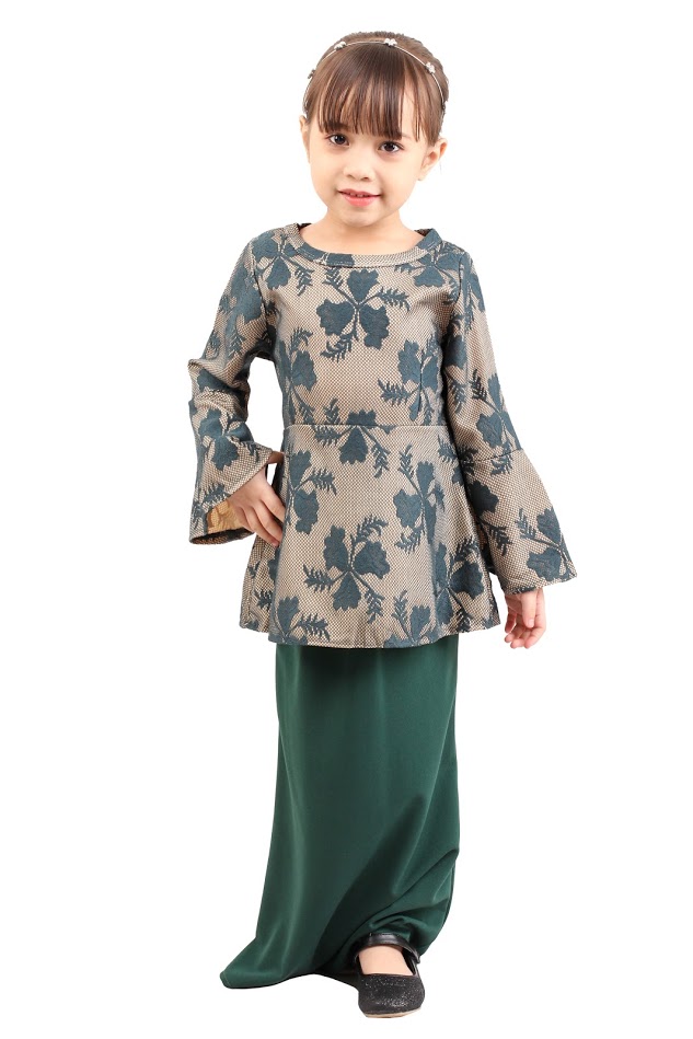 QA-421 Lovely Kids Baju Kurung Green