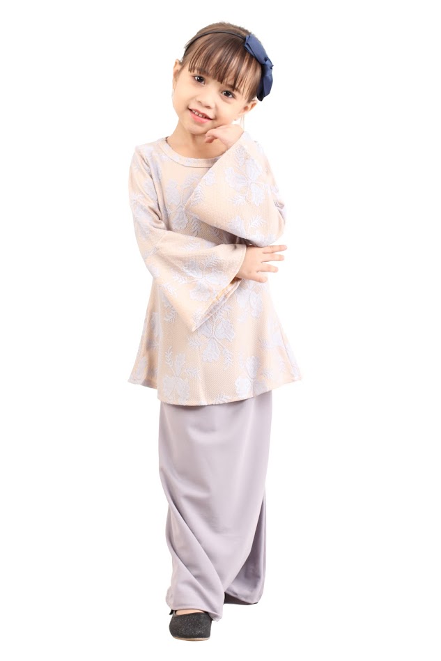 QA-421 Lovely Kids Baju Kurung Grey