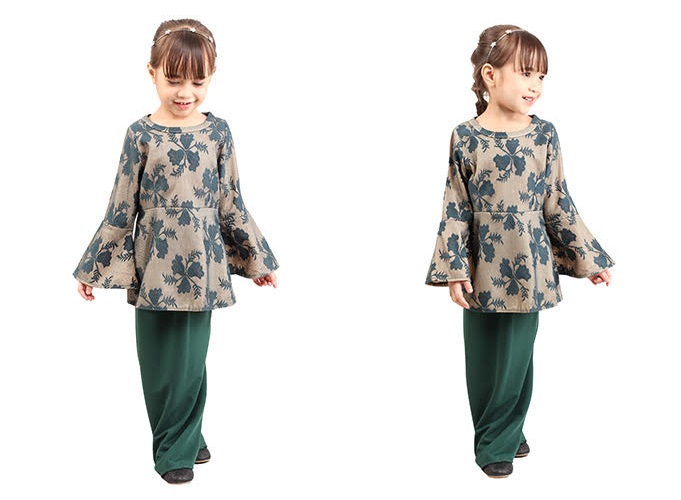 QA-421 Lovely Kids Baju Kurung Green