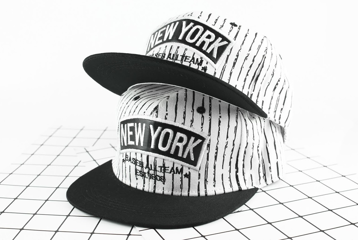 QA-436 Casual Snapback Caps NY White