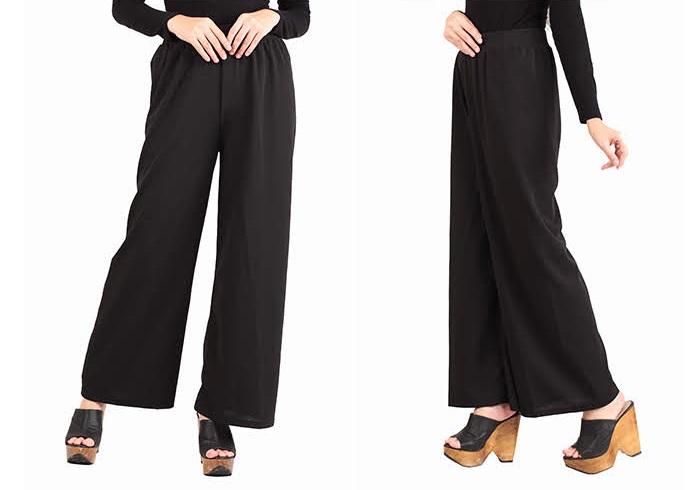 QA-440 Women Flare Palazzo Black