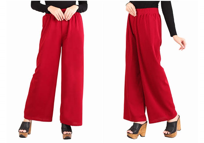 QA-440 Women Flare Palazzo Red