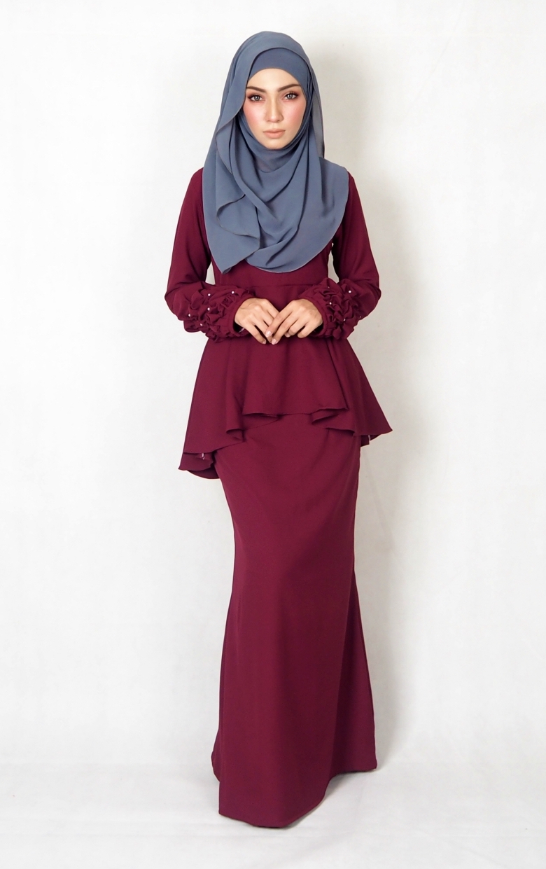 SW4994 Baju Kurung (Plus Size BF) Maroon 