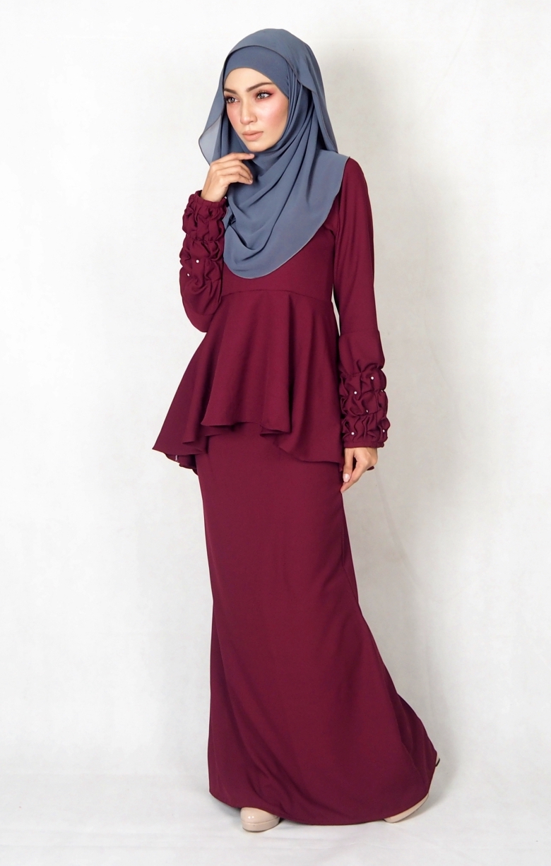 SW4994 Baju Kurung (Plus Size BF) Maroon 