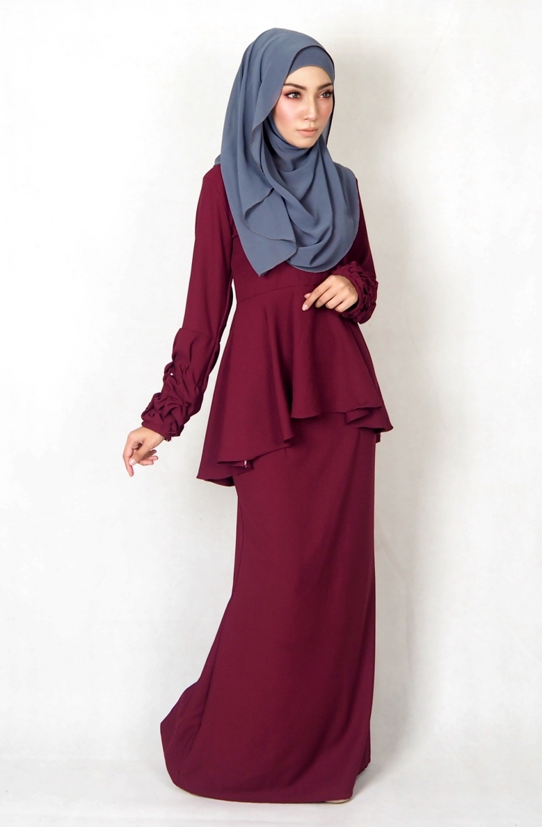 SW4994 Baju Kurung (Plus Size BF) Maroon 