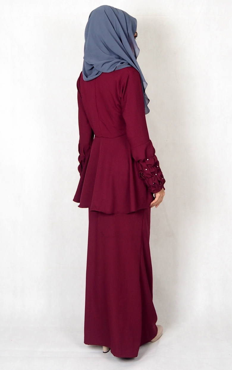 SW4994 Baju Kurung (Plus Size BF) Maroon 