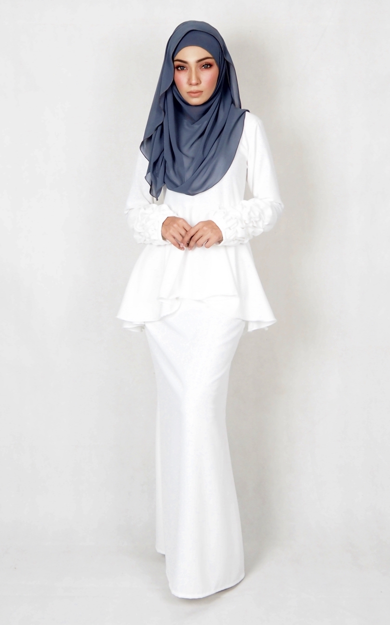 SW4994 Baju Kurung (Plus Size BF) White 