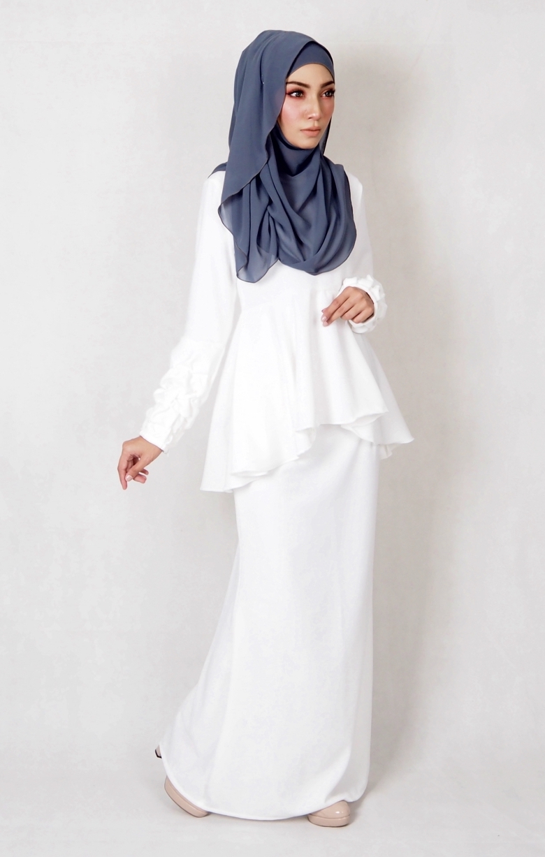 SW4994 Baju Kurung (Plus Size BF) White 