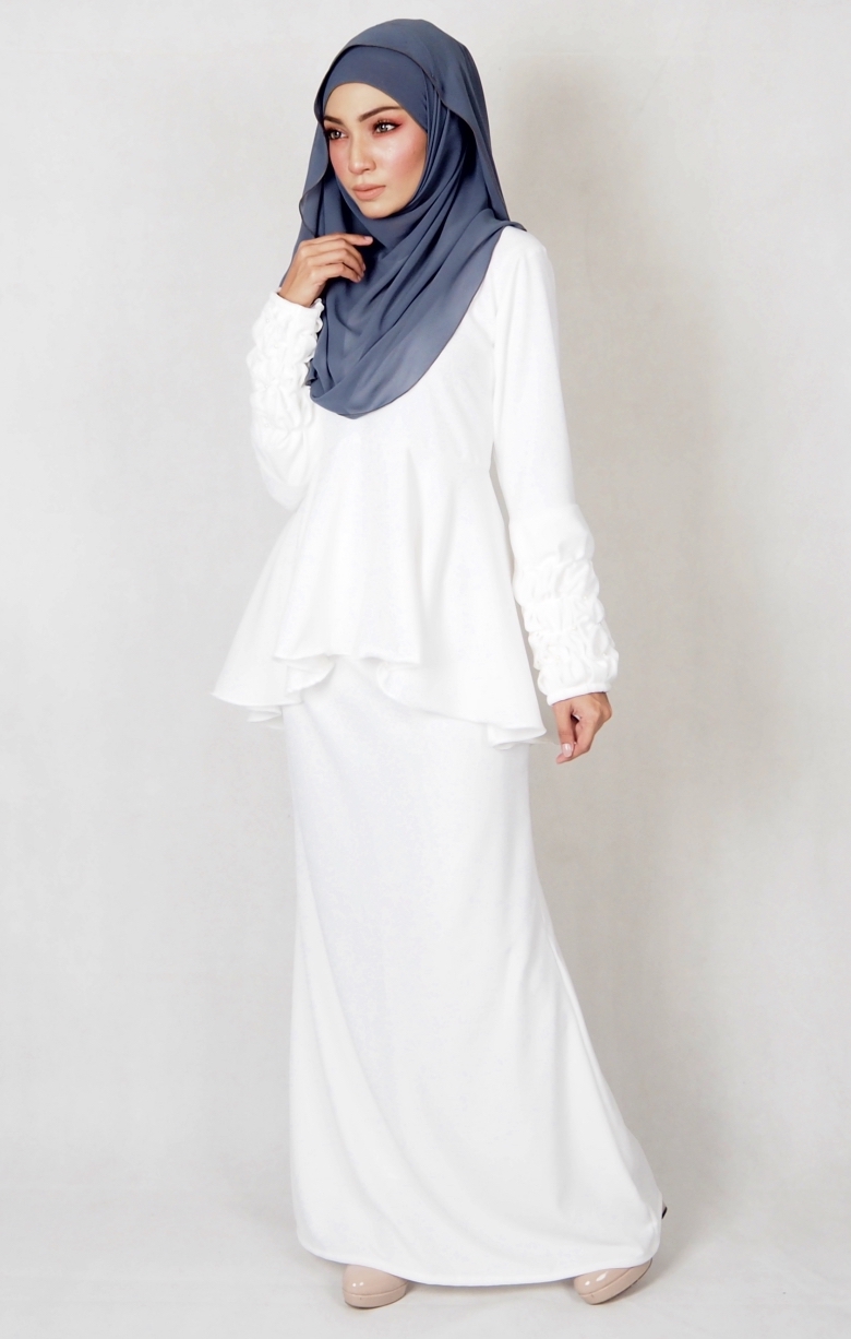 SW4994 Baju Kurung (Plus Size BF) White 