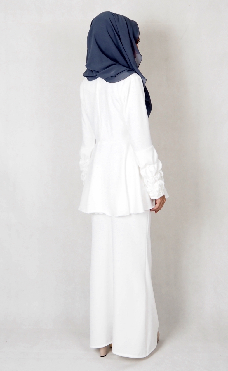 SW4994 Baju Kurung (Plus Size BF) White 