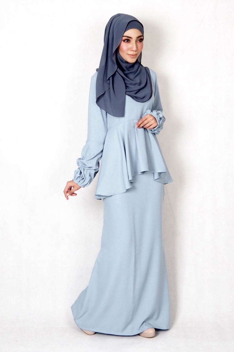 SW4995 Baju Kurung (Plus Size BF) Light Blue