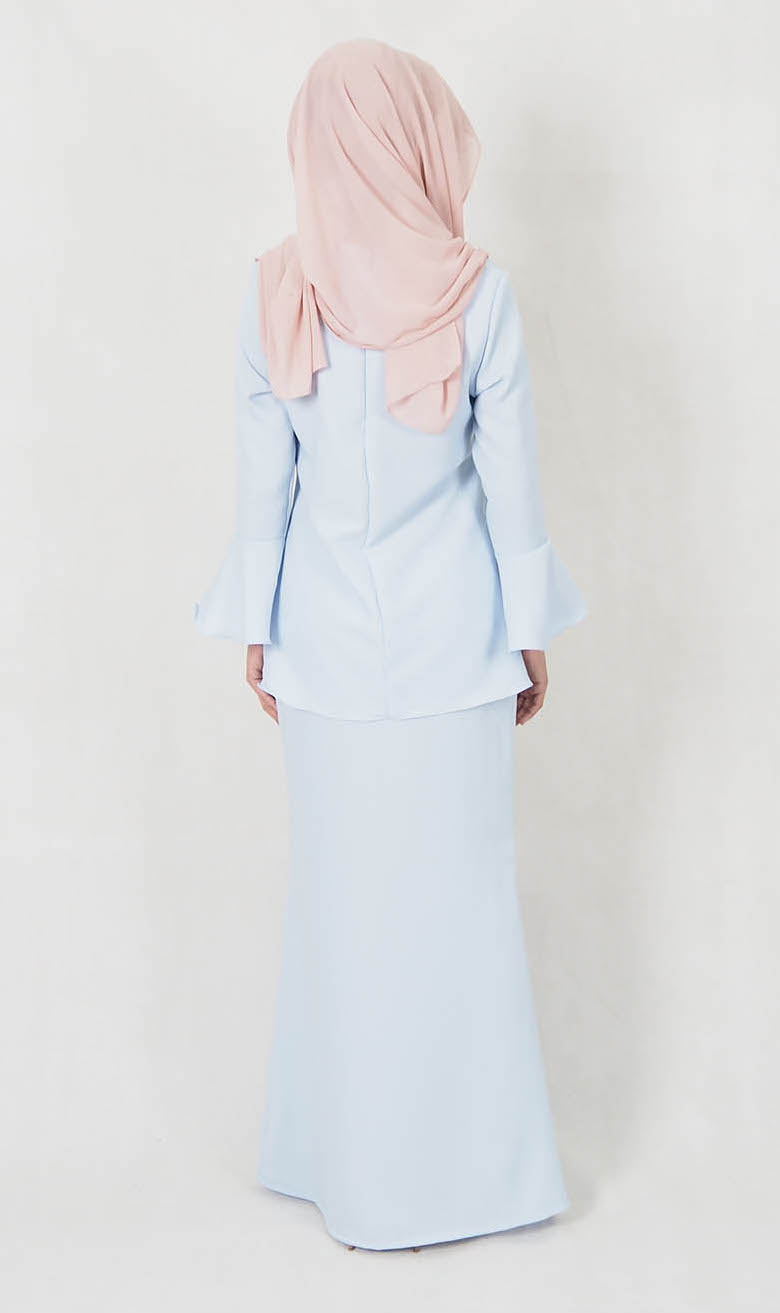 SW4996 Trendy Baju Kurung Light Blue