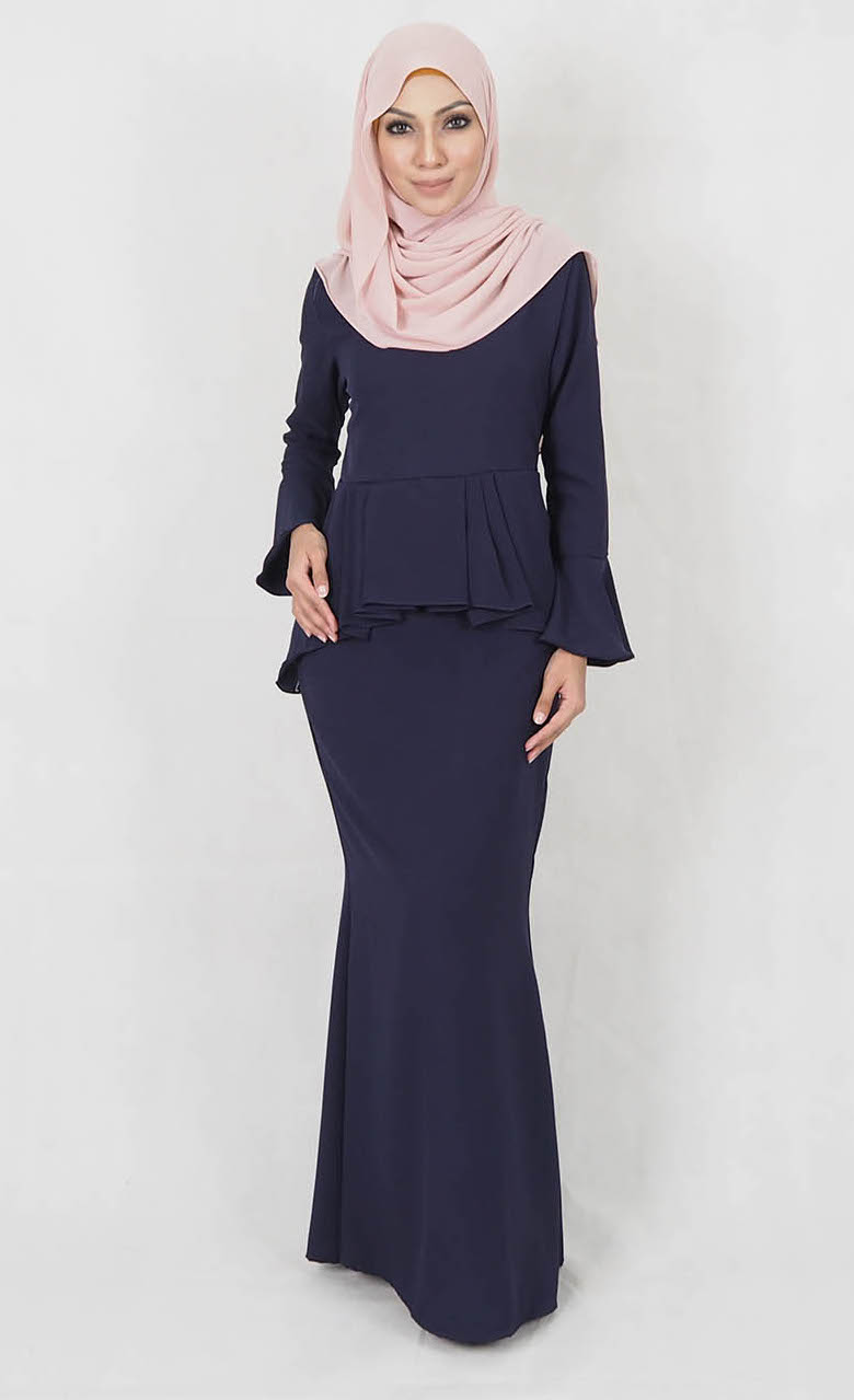 SW4996 Trendy Baju Kurung Navy