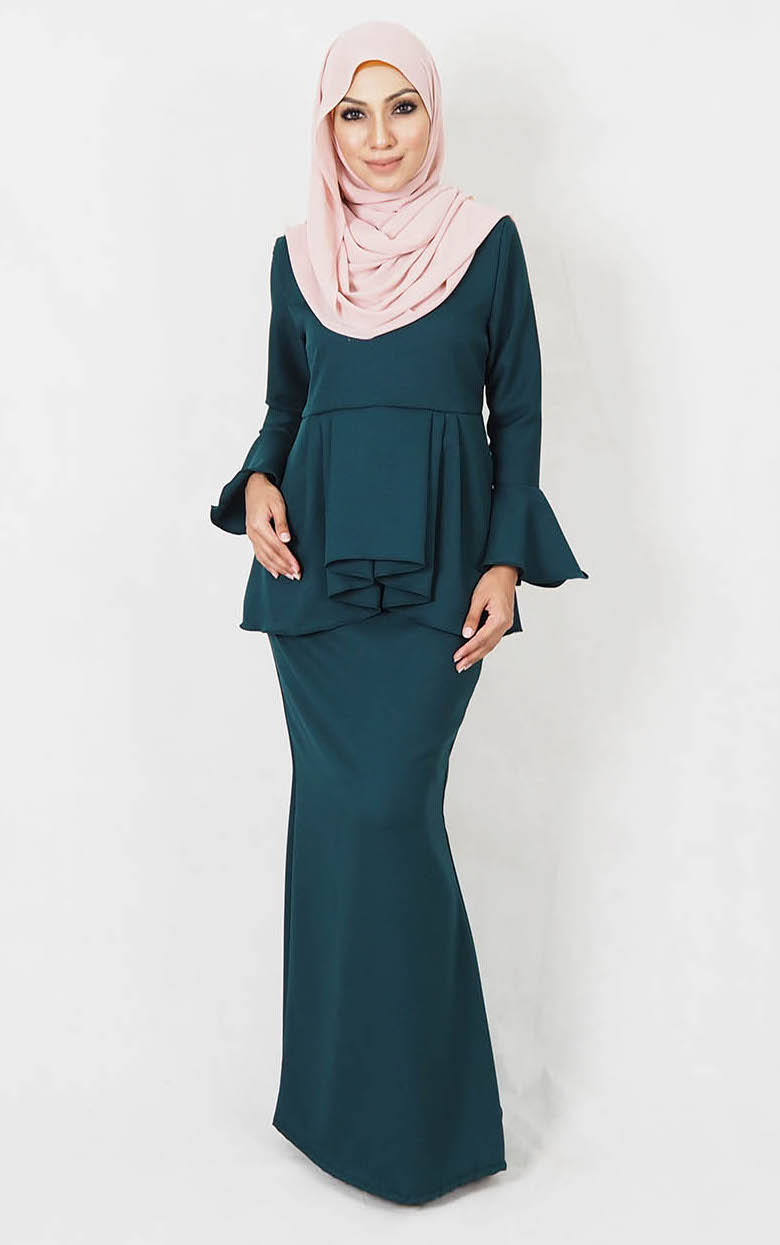 SW4998 Baju Kurung (Plus Size) Emerald Green