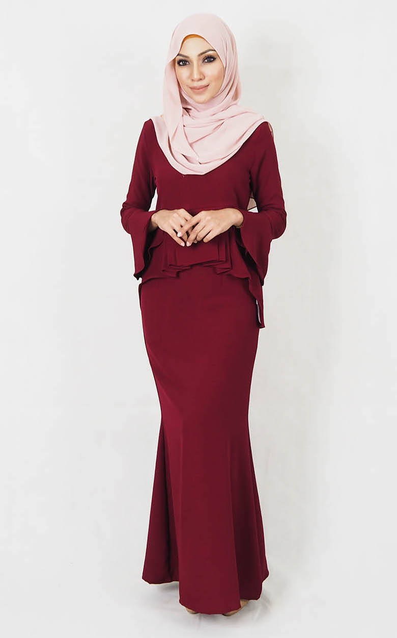 SW4999 Baju Kurung (Plus Size) Maroon