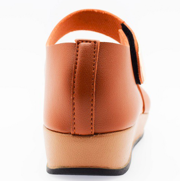 RS001 Comfy Peep Toe Flat Sandal Brown