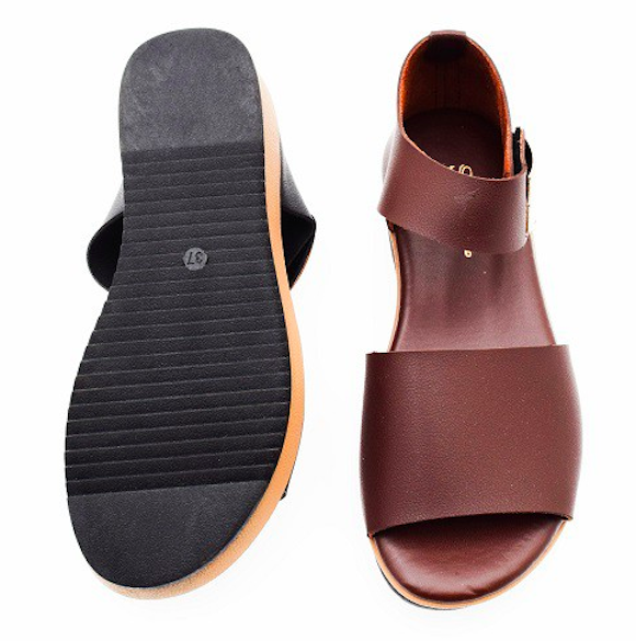 RS001 Comfy Peep Toe Flat Sandal Coffee