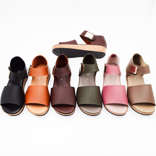 RS001 Comfy Peep Toe Flat Sandal Coffee