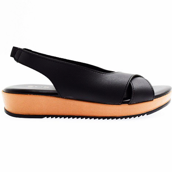 RS004 Criss Cross Strap Sandal Black