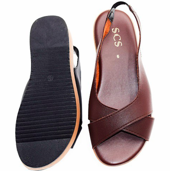 RS004 Criss Cross Strap Sandal Coffee