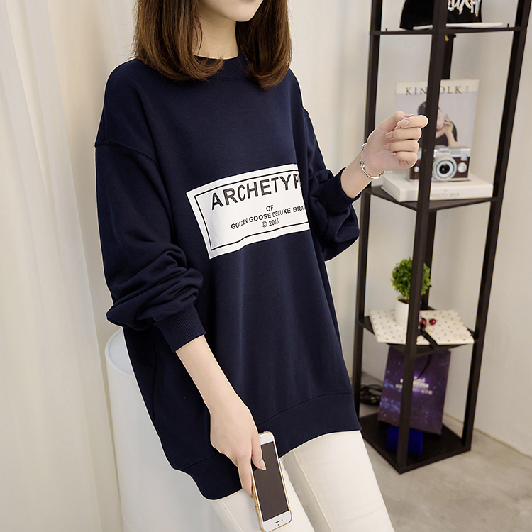 VW12336 Fashion Loose Top Dark Blue