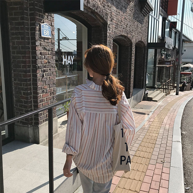 VW12352 Casual Stripe Top Red