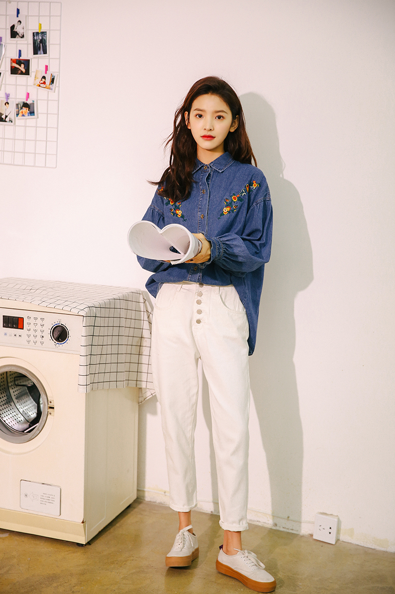 VW12327 Lovely Denim Top Blue