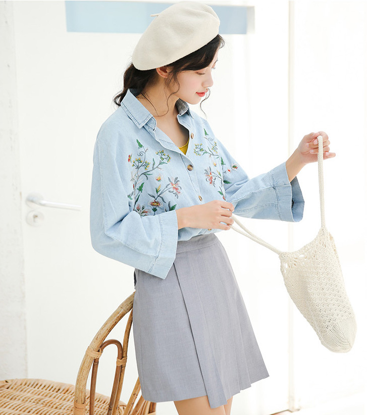 VW12329 Lovely Denim Top Blue